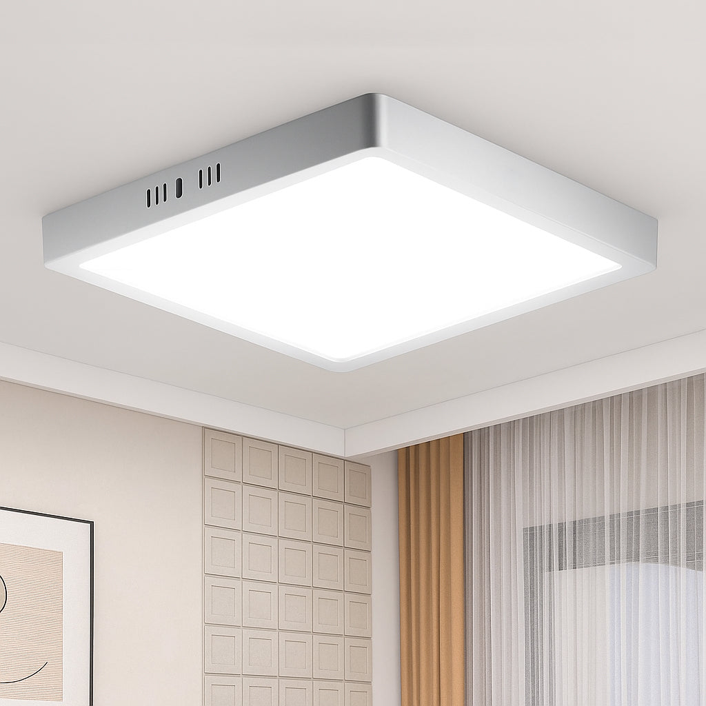 24w Lampara De Sobreponer Panel Led Cuadrado Luz Blanca Fría - MZMBFB24W