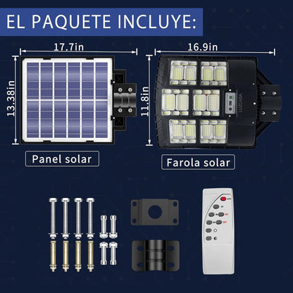 Lámpara Solar Exterior Pared Con Sensor De Movimiento 300w - SHM300W