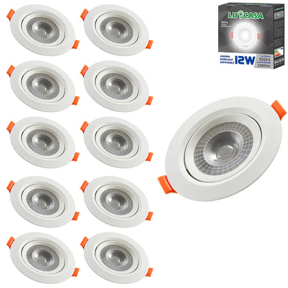 LUZCASA Empotrado Spot Led 12w Dirigible Luz Blanca Fría 6500k - THSB12W