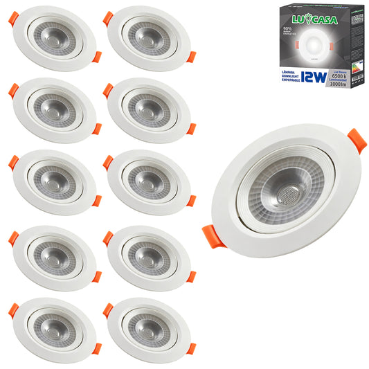 LUZCASA Empotrado Spot Led 12w Dirigible Luz Blanca Fría 6500k - THSB12W