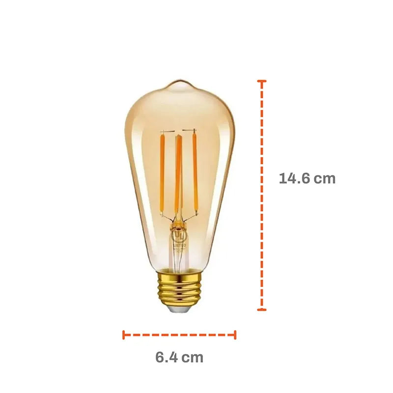 LUZCASA Foco Edison Vintage Bulbo Led 10W ST64 Luz Cálida