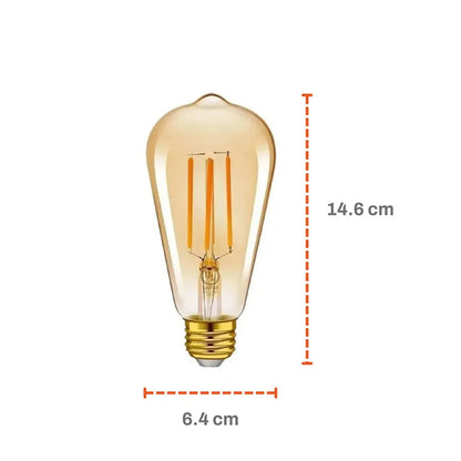 LUZCASA Foco Edison Vintage Bulbo Led 10W ST64 Luz Cálida