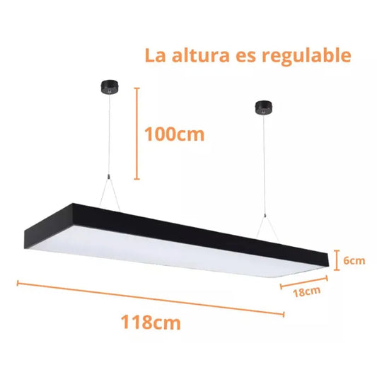 Lámpara Colgante Led Oficina Gabinete Led 72w Luz Blanca Teco