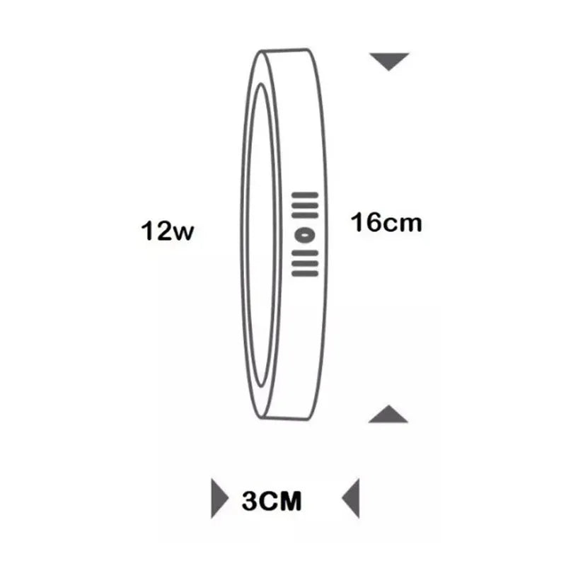 Lámpara Led Sobreponer Fat 12w Redondo Luz Blanca Lumicraft