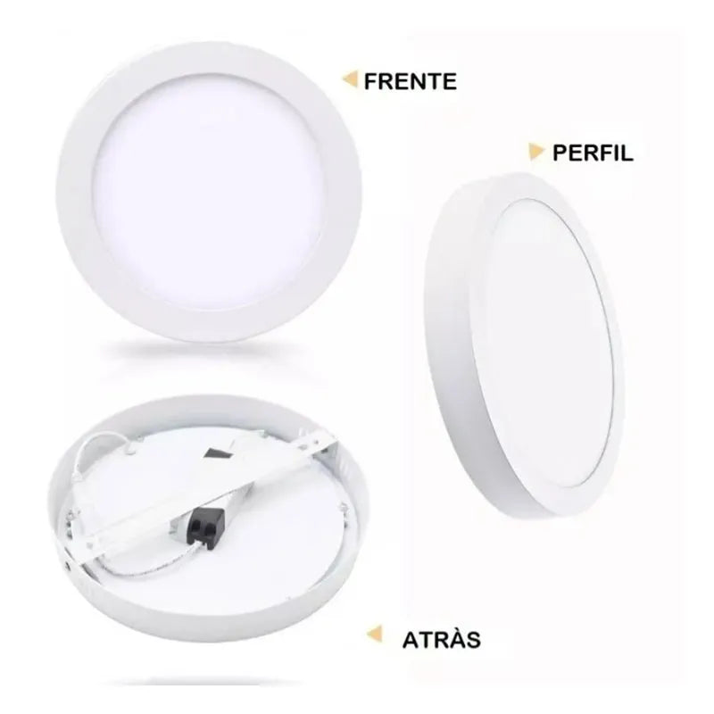Lámpara Led Sobreponer Fat 12w Redondo Luz Blanca Lumicraft
