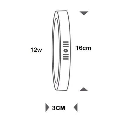 Lámpara Led Sobreponer Fat 12w Redondo Luz Blanca Lumicraft