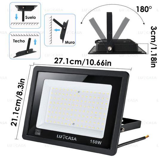 Reflector Led 150W Lampara Exterior IP66 Luz Blanco fria 15000LM XPG150W
