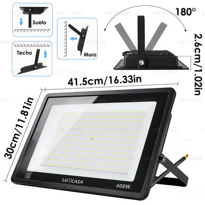 Reflector Led 400W Lampara Exterior IP66 Luz Blanco fria 40000LM XPG400W