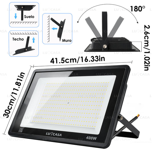 Reflector Led 400W Lampara Exterior IP66 Luz Blanco fria 40000LM XPG400W