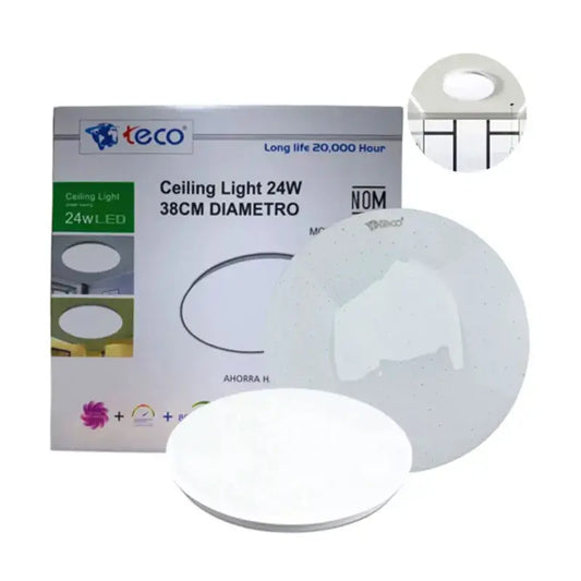 Lampara Plafón Led 24w Para Techo Luz Blanca Puntos Redonda Teco