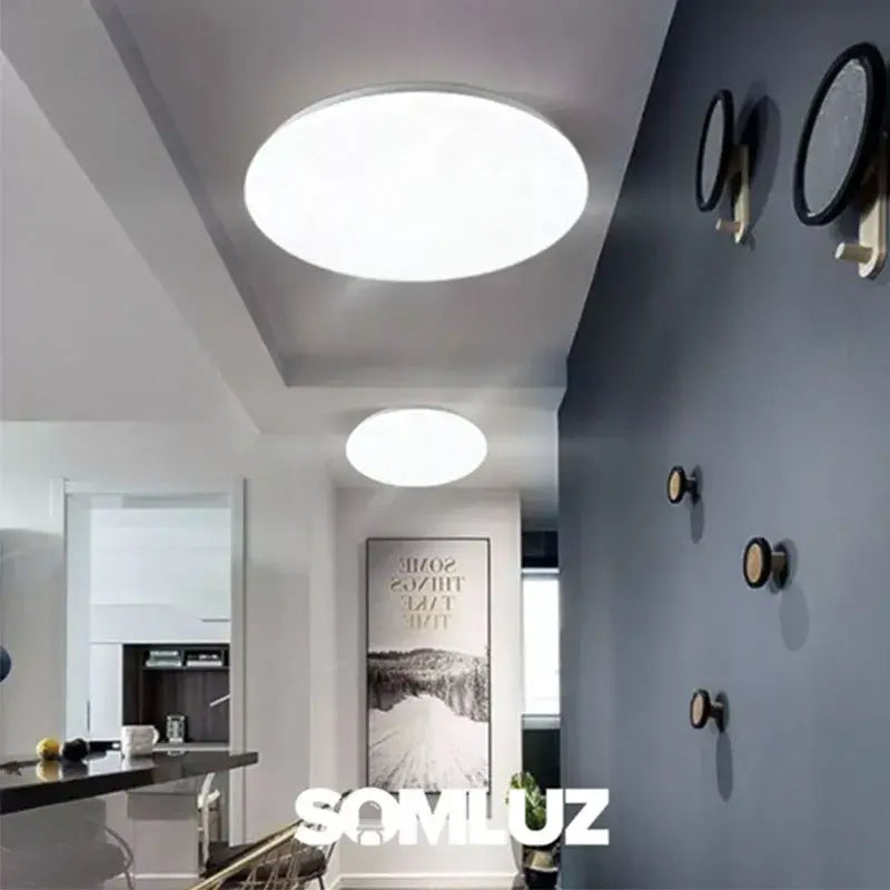 Lampara Plafón Led 24w Para Techo Luz Blanca Lisa 38cm Teco