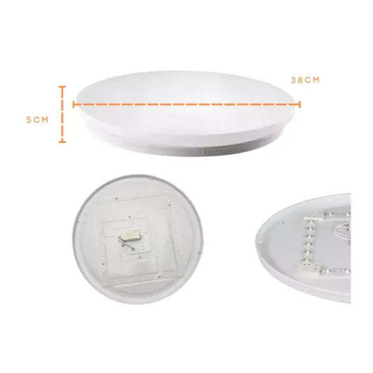 Lampara Plafón Led 24w Para Techo Luz Blanca Lisa 38cm Teco