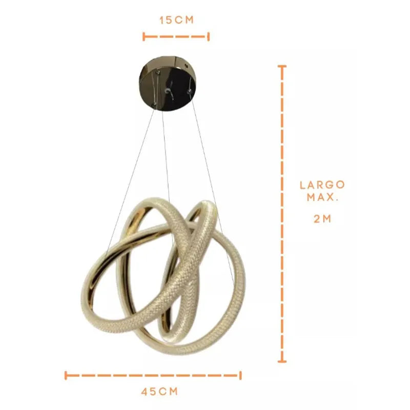 Lampara Colgante Acrílico de Led 3 Tonos Atenuable con Control SomLuz
