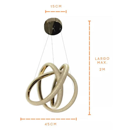 Lampara Colgante Acrílico de Led 3 Tonos Atenuable con Control SomLuz