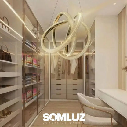 Lampara Colgante Acrílico de Led 3 Tonos Atenuable con Control SomLuz