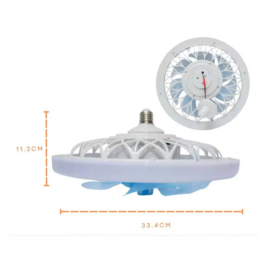 Foco Lámpara con Ventilador Led 3 Tonos de Luz Atenuable con Control Remoto E27