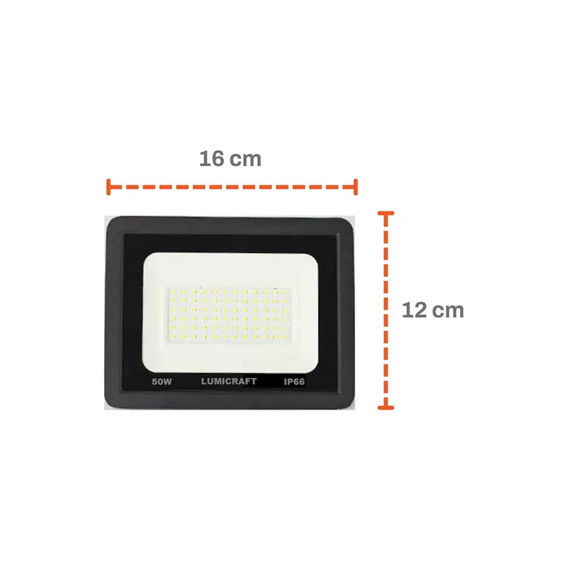 Reflector LED 50W Exterior Multivoltaje SMD Luz Blanco Frío Lumicraft