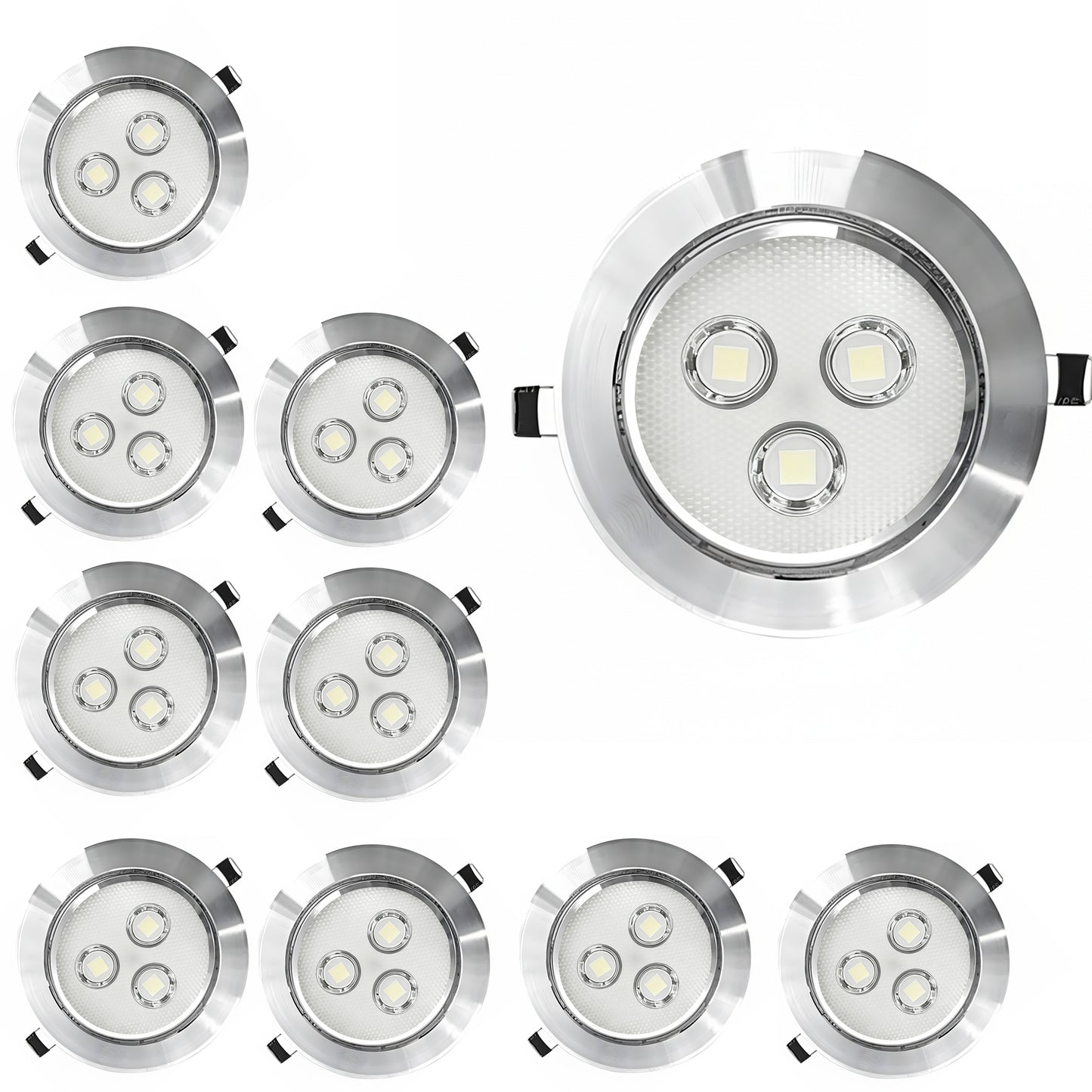 Empotrado Plafon Led 3w Spot Dirigible Satinado Plateado Luz Calida o Blanco - THLB3W & THLC3W