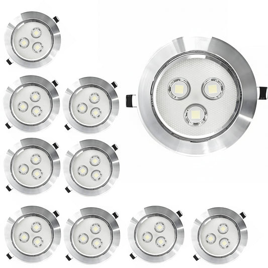 Empotrado Plafon Led 3w Spot Dirigible Satinado Plateado Luz Calida o Blanco - THLB3W & THLC3W