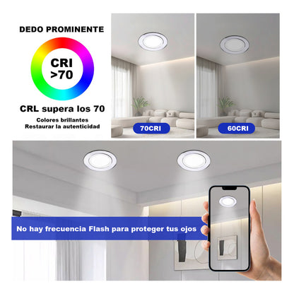 Empotrado Plafon Led 3w Spot Dirigible Satinado Plateado Luz Calida o Blanco - THLB3W & THLC3W