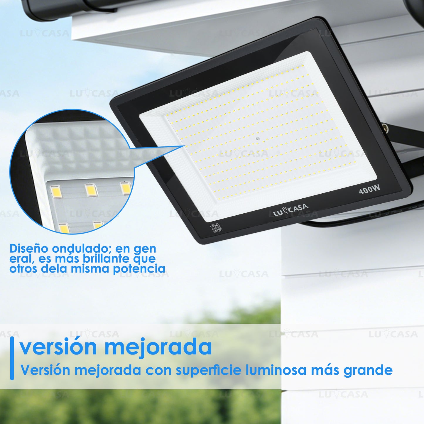 Reflector Led 400W Lampara Exterior IP66 Luz Blanco fria 40000LM XPG400W