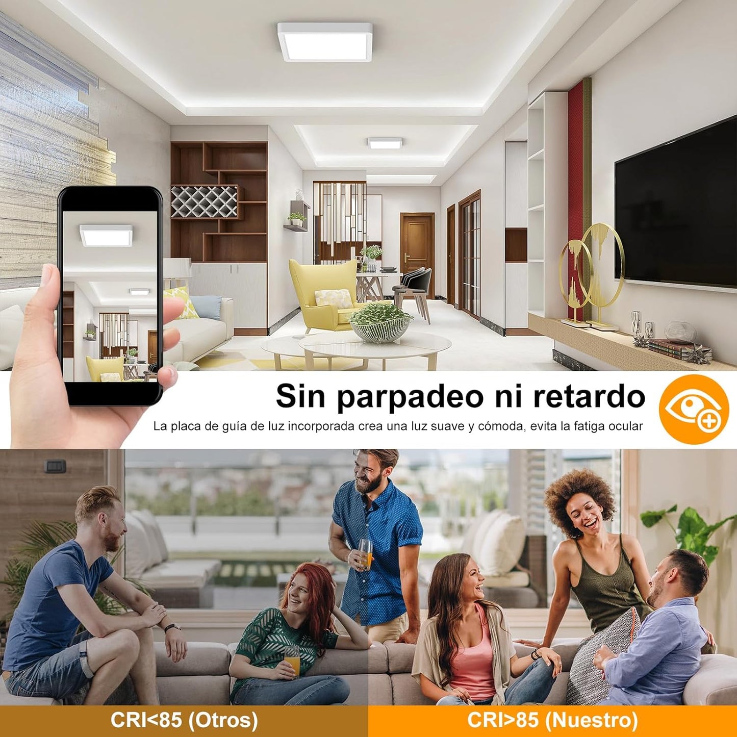 24w Lampara De Sobreponer Panel Led Cuadrado Luz Blanca Fría - MZMBFB24W