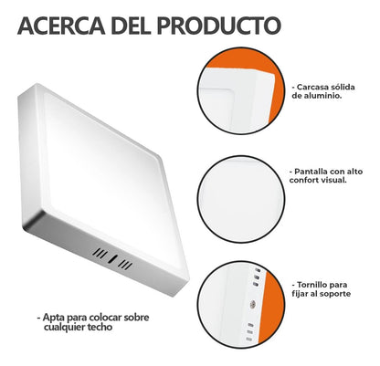 18w Lámparas De Techo Plafón Para Interior De Casas Luz Blanco - MZMBFB18W