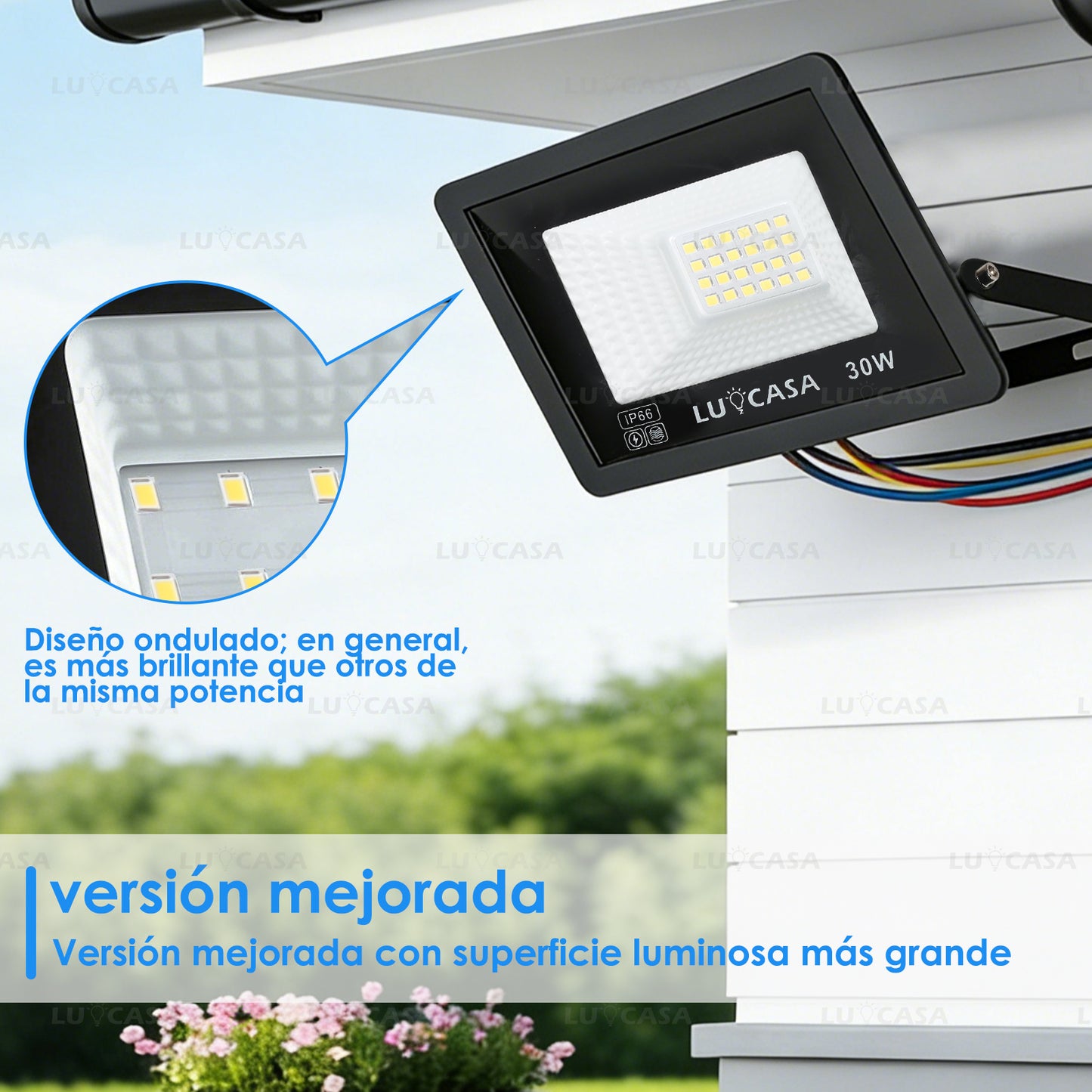 Reflector Led 30W Lampara Exterior IP66 Luz Blanco fria 3000LM