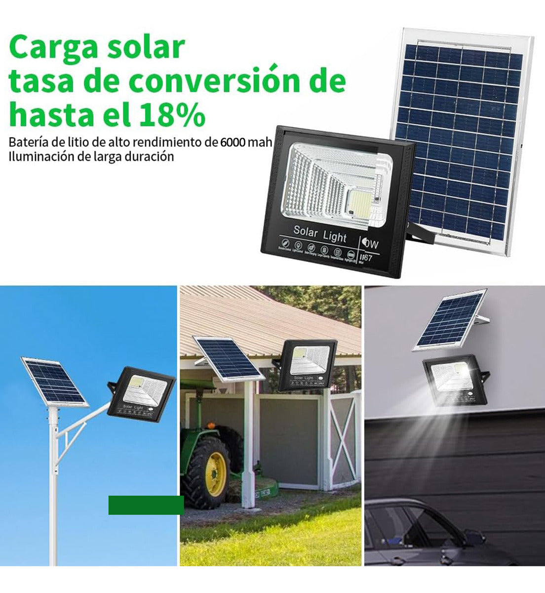 Reflector Solar Led Ip67 Exterior Con Control Remoto 6500k 100W / 200W /  300W / 400W -SJBP