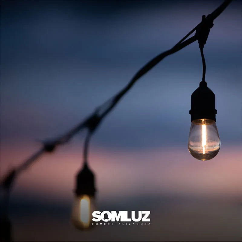 LUZCASA Series De Luces Vintage Extensión Guirnalda 10m Sin Foco E27 10 Sockets