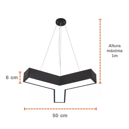 Lámpara Colgante Led Forma de Y 72w Minimalista Luz Blanca Lumicraft