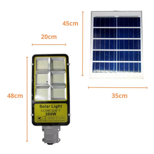 Lámpara Urbana de Led Solar con Panel Independiente 300w con Control Remoto Lumicraft