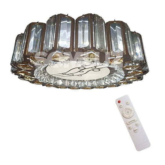 Plafón Cristal Led 96w Redondo 50cm 3 Tonos de Luz Atenuable con control remoto SomLuz
