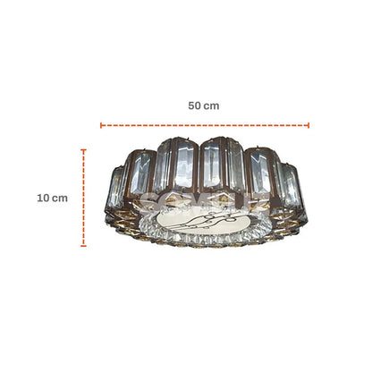 Plafón Cristal Led 96w Redondo 50cm 3 Tonos de Luz Atenuable con control remoto SomLuz