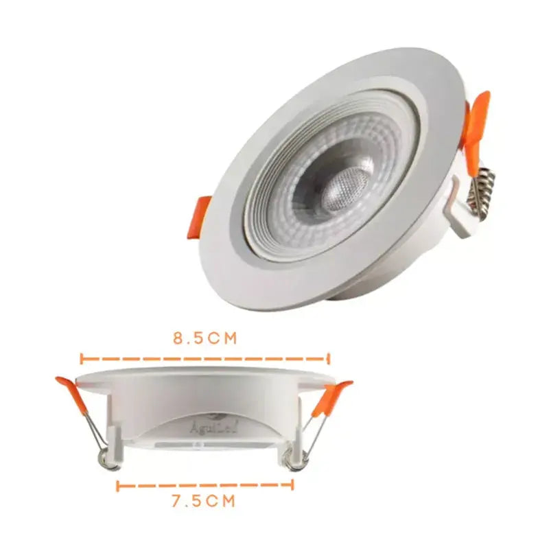 Empotrado Plafón Led 7w Spot Dirigible Plástico Kit 2pzs Aguiled