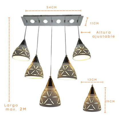 Candil Colgante Led 100w 3 Tonos de Luz Atenuable, con Control Remoto SomLuz