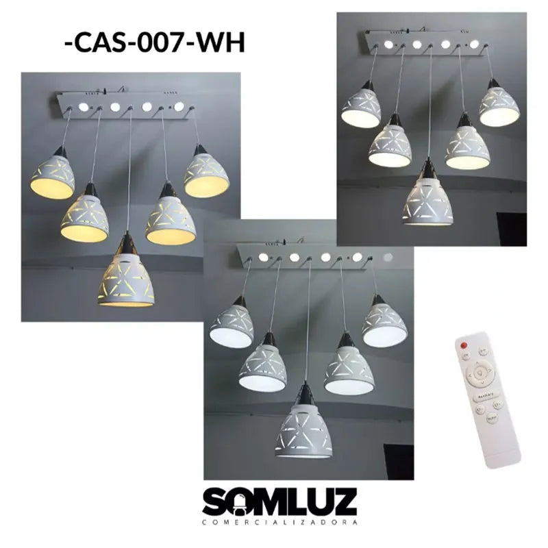 Candil Colgante Led 100w 3 Tonos de Luz Atenuable, con Control Remoto SomLuz