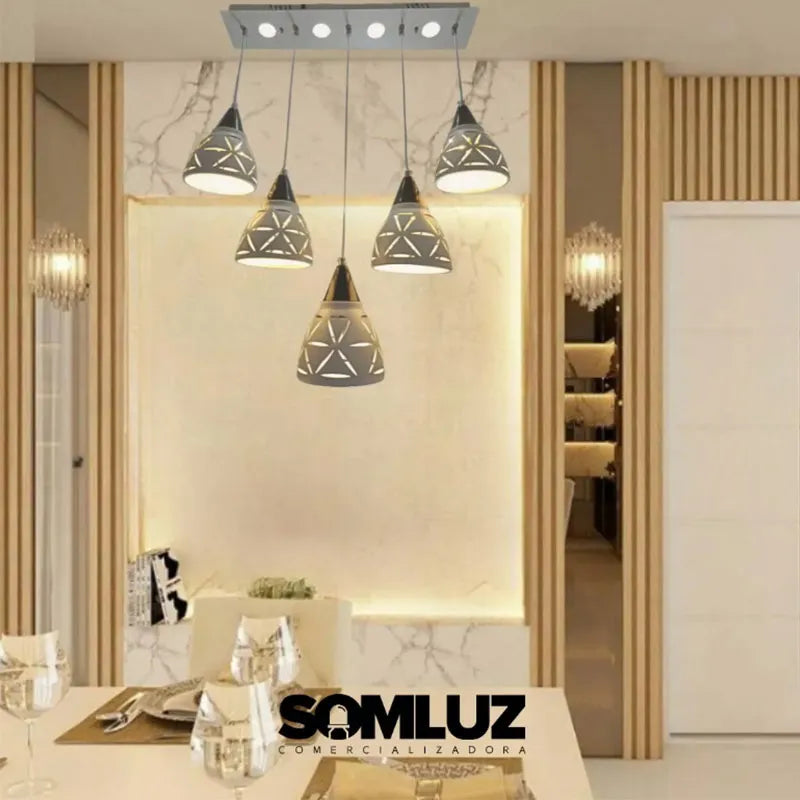 Candil Colgante Led 100w 3 Tonos de Luz Atenuable, con Control Remoto SomLuz