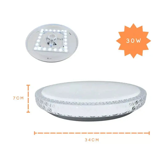 Lámpara Plafón Led 30w de Techo Tres Tonos de Luz Lumicraft