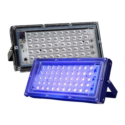 Reflector Led 50w Económico Rectangular Luz Negra Ultravioleta Brillo UV Lumicraft