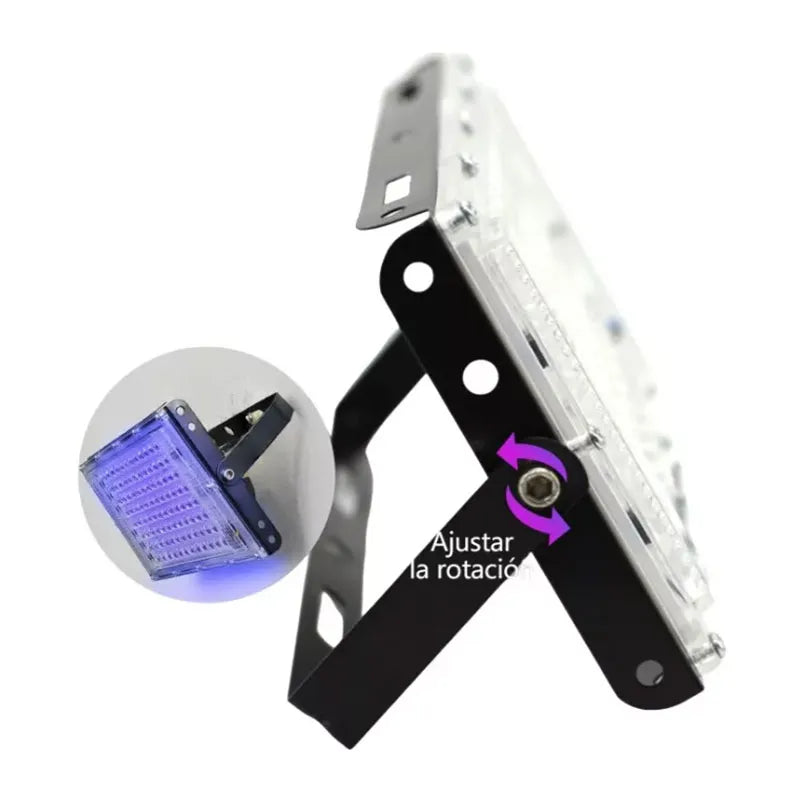 Reflector Led 50w Económico Rectangular Luz Negra Ultravioleta Brillo UV Lumicraft