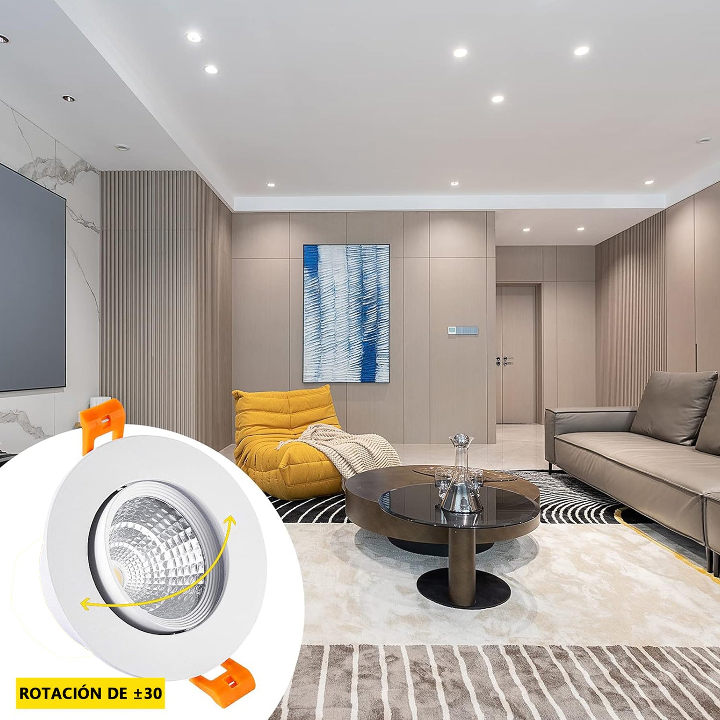 Empotrado Spot Led Dirigible 5w Luz Blanca Fría 6500k 10 Pzs - THSB5W