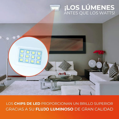 Lampara De Sobreponer Panel Led Cuadrado Luz Blanca Fría - MZMBFB6W