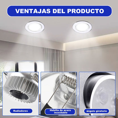 Empotrado Plafon Led 3w Spot Dirigible Satinado Plateado Luz Calida o Blanco - THLB3W & THLC3W