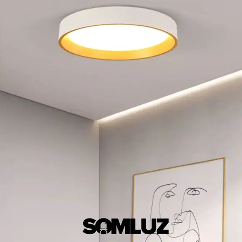 Lampara Plafón Led 24w Para Techo Tres Tonos de Luz con Marco Decorativo Lumicraft