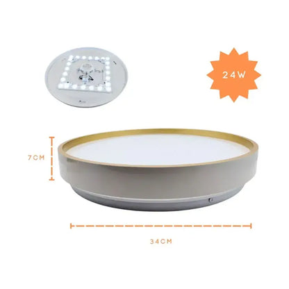 Lampara Plafón Led 24w Para Techo Tres Tonos de Luz con Marco Decorativo Lumicraft