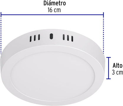 Lampara De Sobreponer Panel Led 12w Cuadrado Luz Blanca Fría - MZMBYB12W