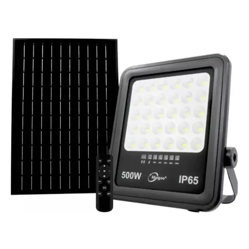 Reflector Led Solar Con Panel 500w Control Remoto Reforzado Maigoo