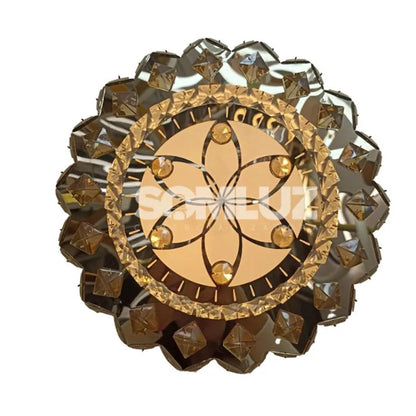 Plafón Cristal Led 96w Redondo 3 Tonos de Luz Atenuable con control remoto SomLuz