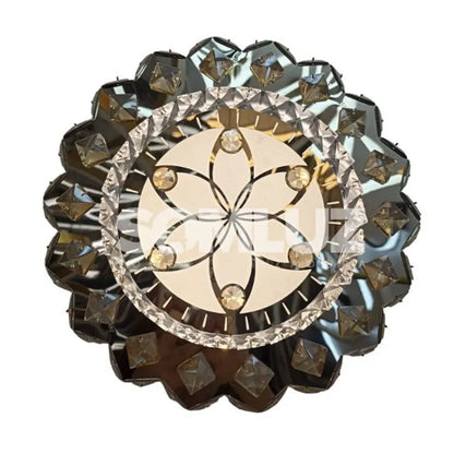 Plafón Cristal Led 96w Redondo 3 Tonos de Luz Atenuable con control remoto SomLuz